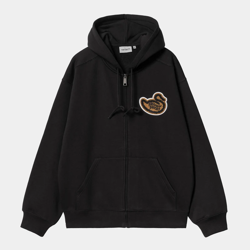 Carhartt WIP Bruine Ducks-jas met capuchon voor heren - zwart
