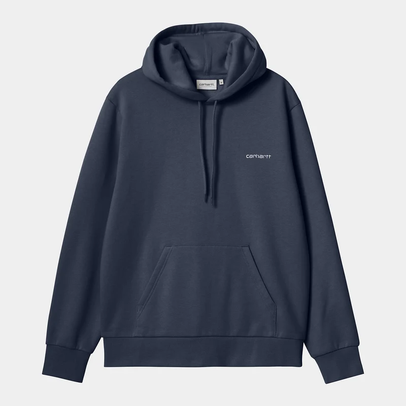 Carhartt WIP Heren hoodie met scriptborduurwerk - luchtmachtblauw