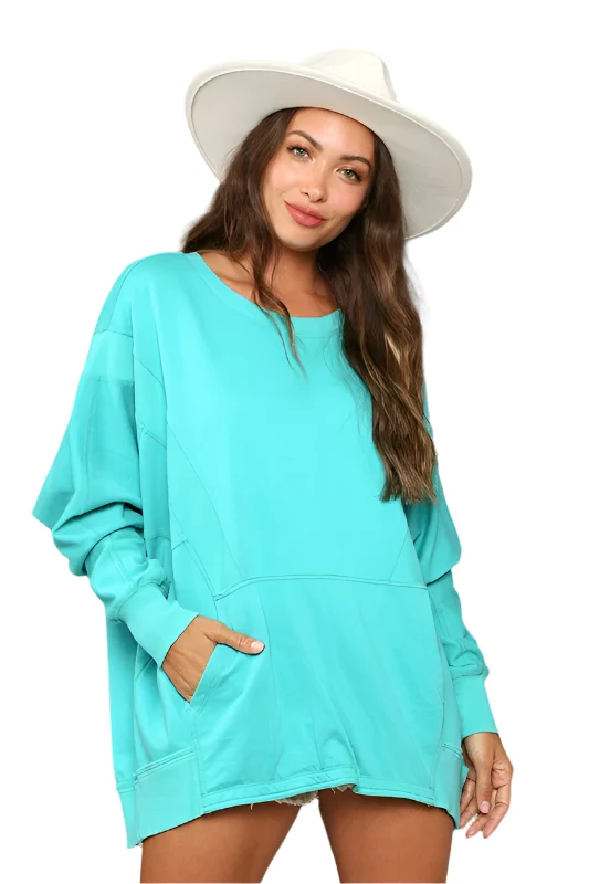 Dames Sweatshirt Contrast Franse Terry