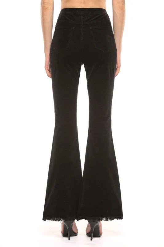Dames Hoge Taille Flared Corduroy Broek