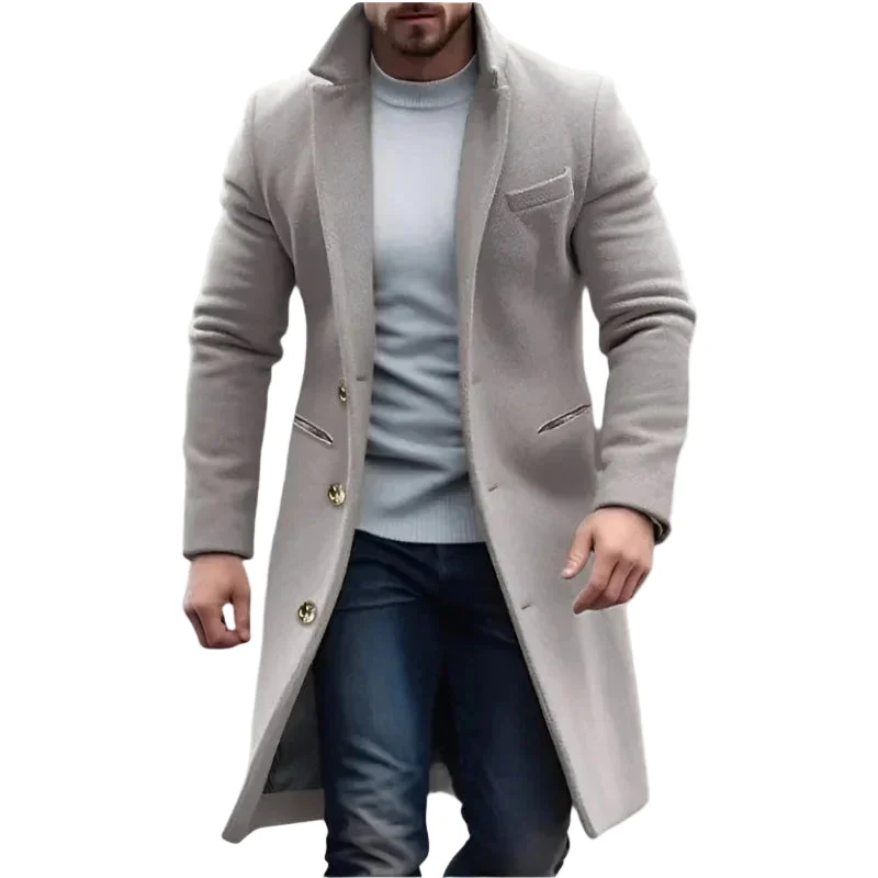 Heren Lange Trenchcoat Klassiek