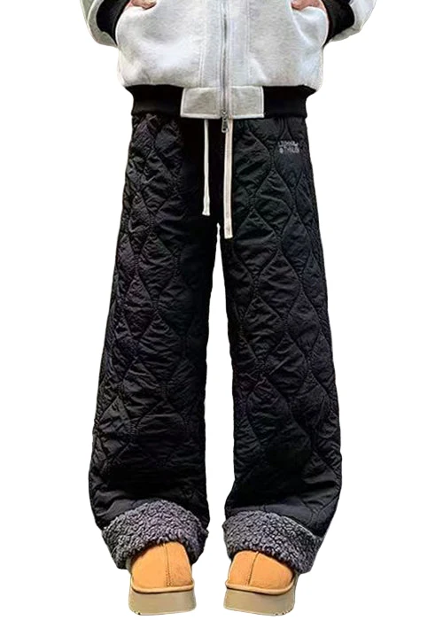 Heren Fleece Broek met Zakken en Patchwork