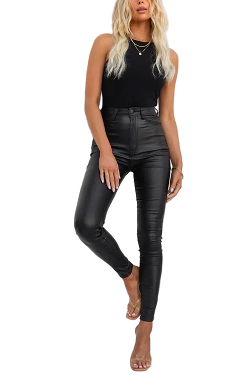 Dames Hoge Taille Slim Fit Broek