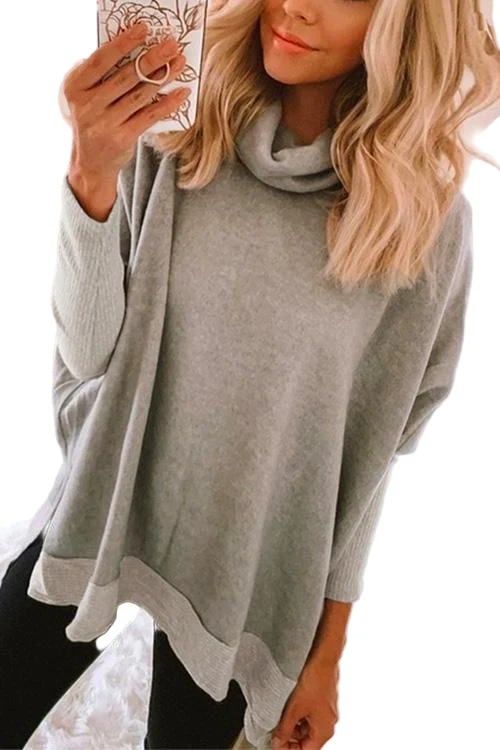 Dames Sweatshirt met Col en Lange Mouwen