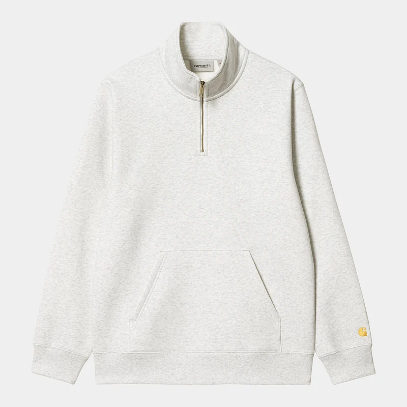 Carhartt WIP Heren Chase Zip-sweatshirt - Ash Heather / Goud