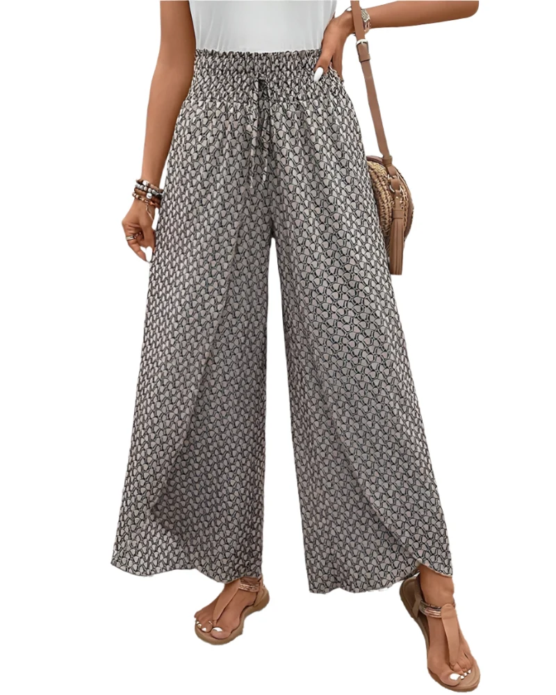 Damesbroek Geometrisch Print Hoge Taille