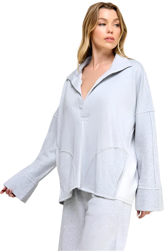 Dames Pullover V-Hals Dolman Mouwen