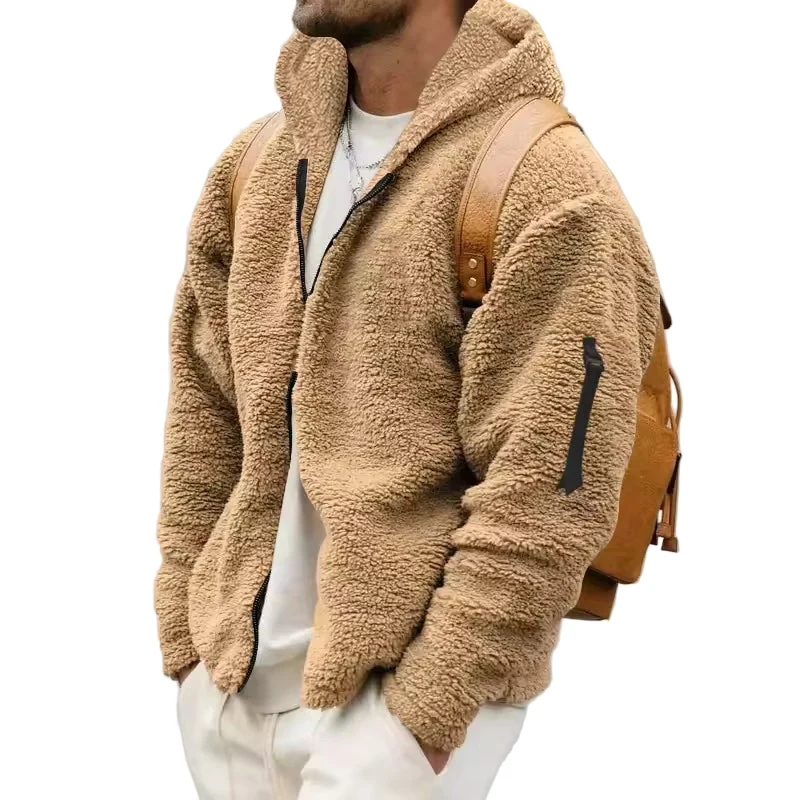 Heren Fleece Jas Oversized Met Capuchon