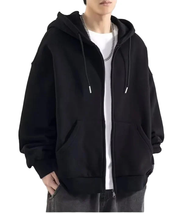 Heren Hoodie Sweatshirt Met Volledige Rits