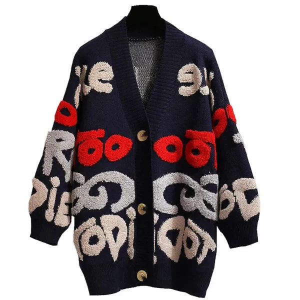 Dames Oversized Gebreide Cardigan met Knopen