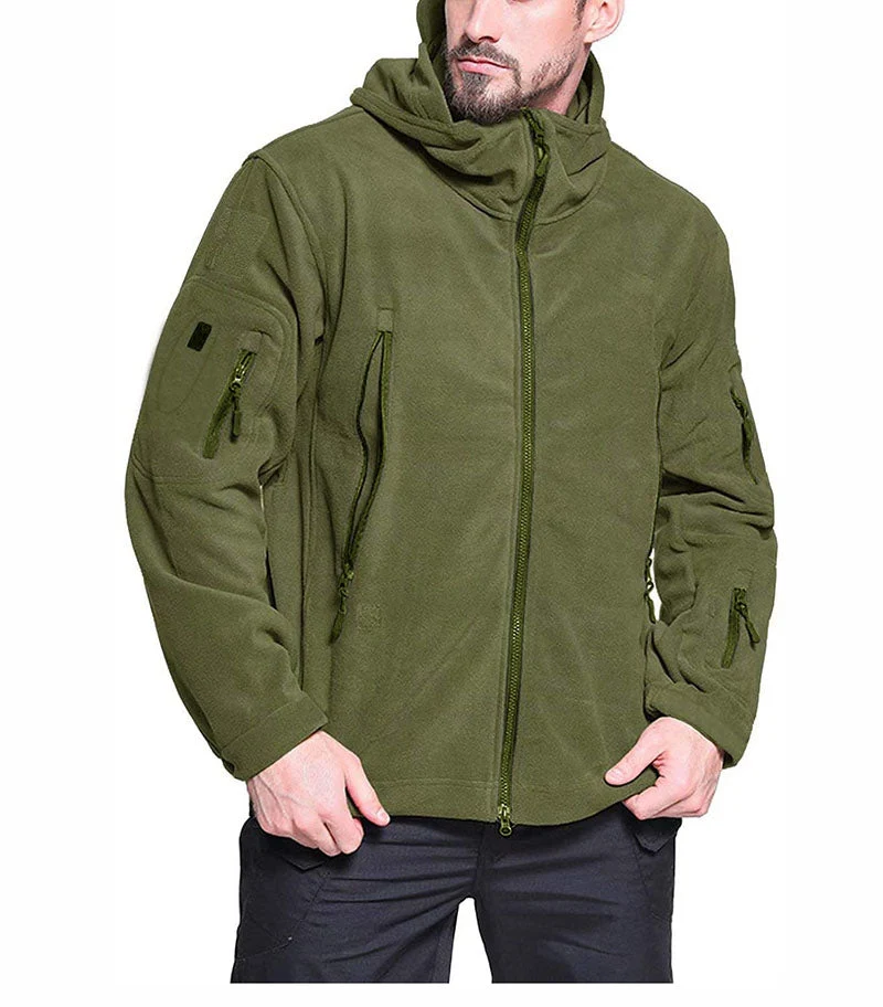 Heren Fleece Jacket met Capuchon en Volledige Rits