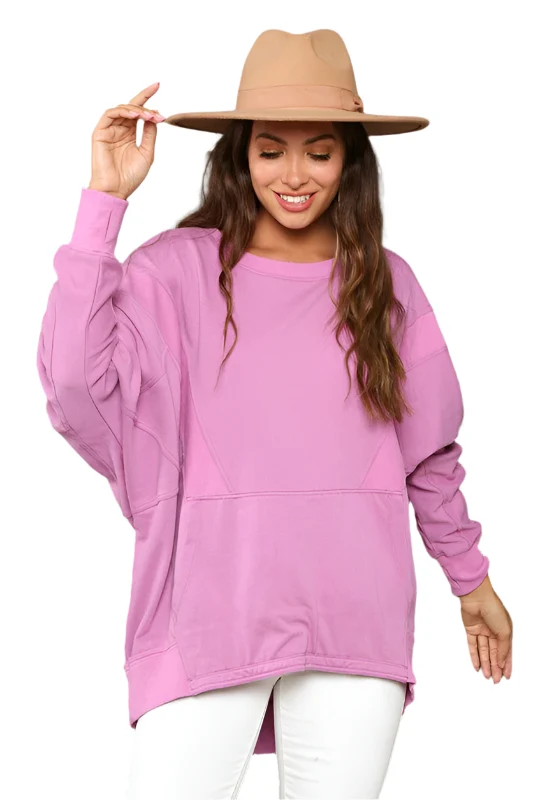 Dames Sweatshirt Casual Contrast Franse Terry