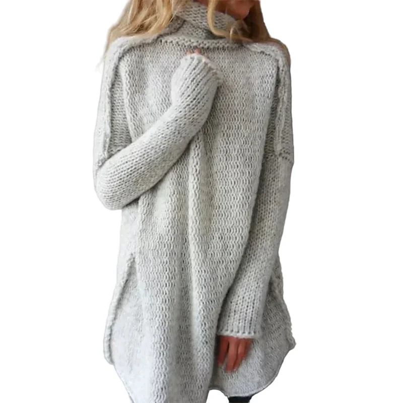 Dames Oversized Turtleneck Trui Chunky Knit