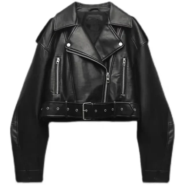 Dames Korte Bikerjack Moderne Stijl