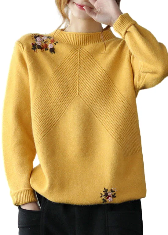 Dames Trui met Bloemenborduursel voor Casual Stijl