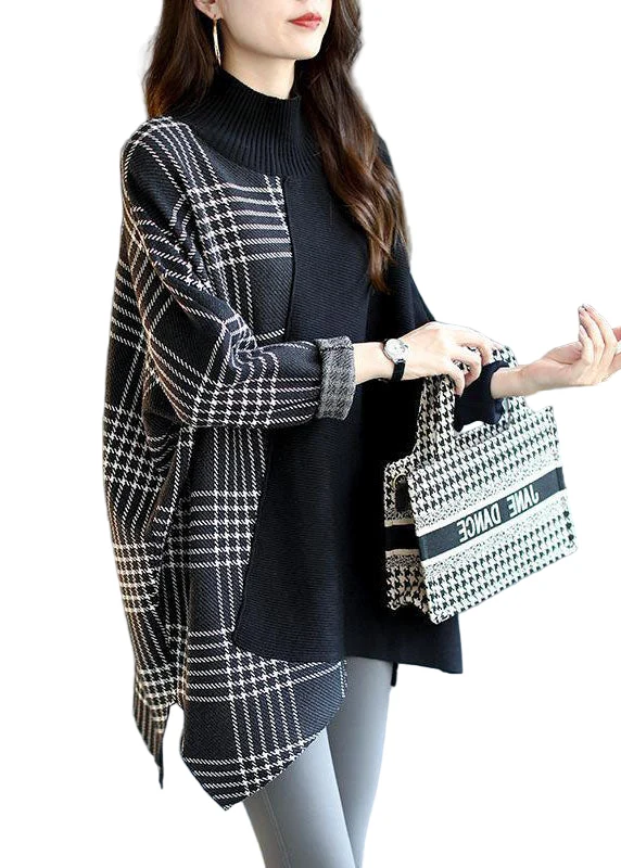 Dames Asymmetrische Trui met Patchwork Design