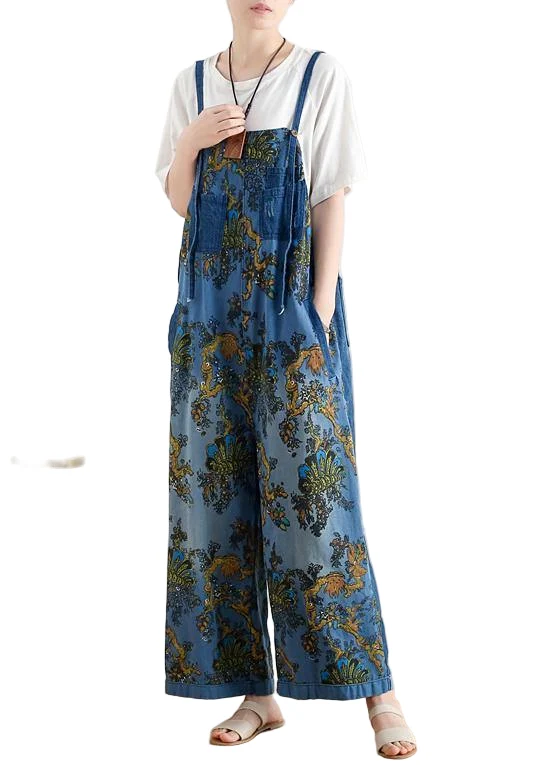 Dames Denim Overall Retro Etnische Stijl