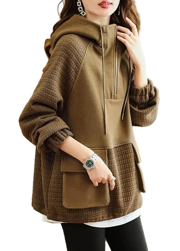 Dames Hoodie Met Trekkoord en Patchwork Design voor Casual Stijl