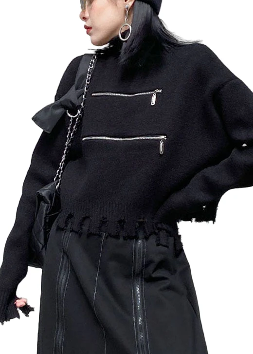 Dames Herfst Sweater met Kwastjes en Ritssluiting