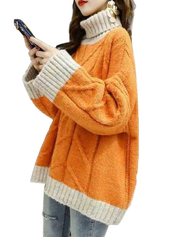 Dames Coltrui Patchwork Plus Maat Oranje Trendy Comfortabel