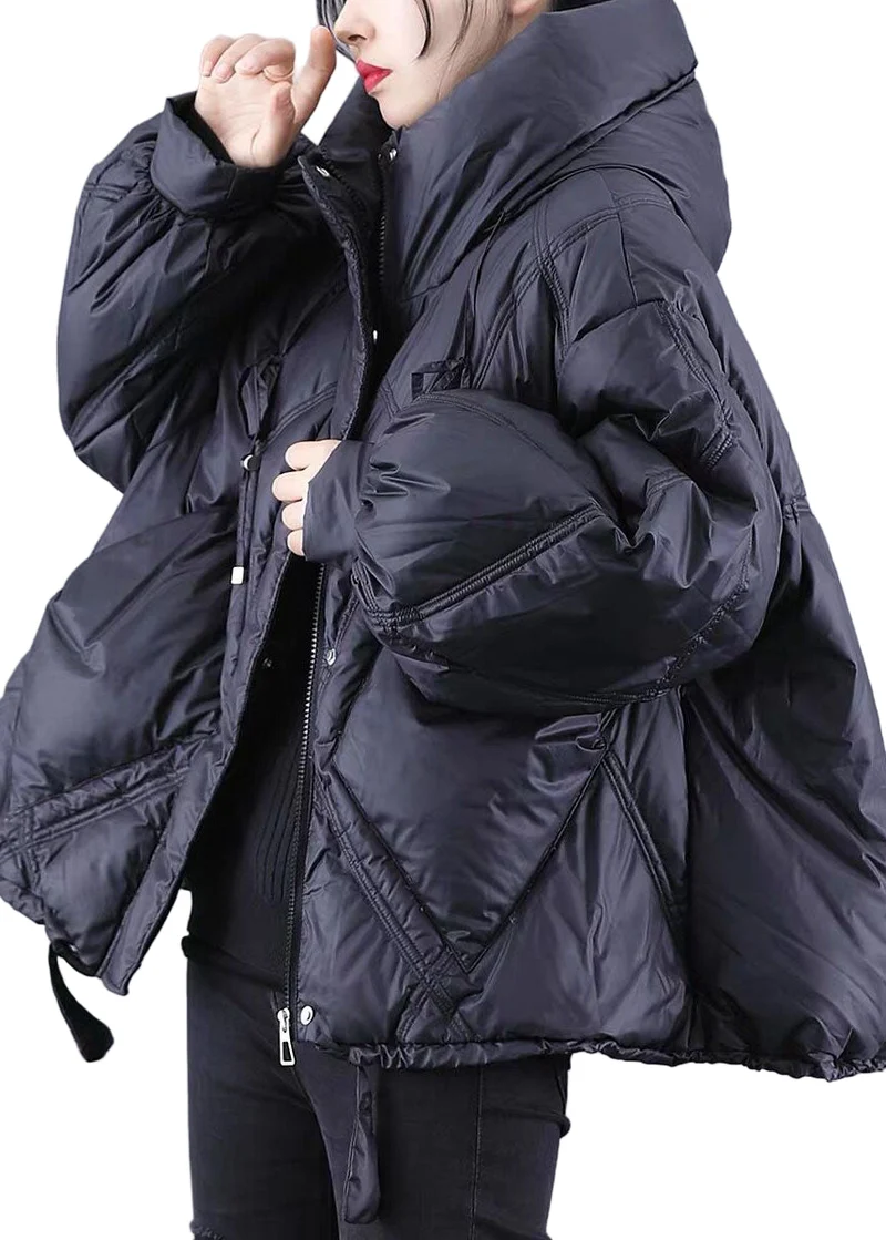 Dames Lange Winterjas met Capuchon en Ritssluiting