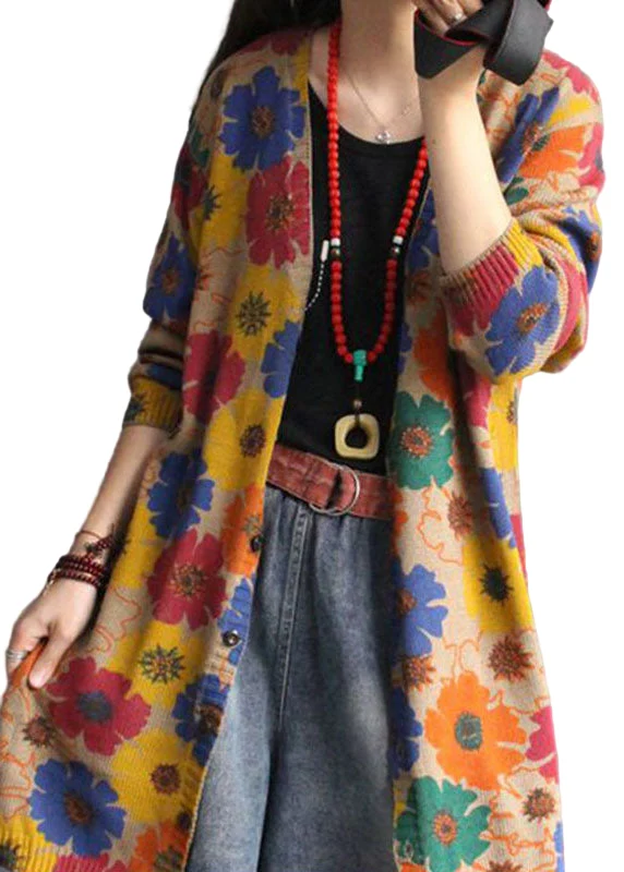 Dames Vest met V-hals en Unieke Print voor Herfst en Winter