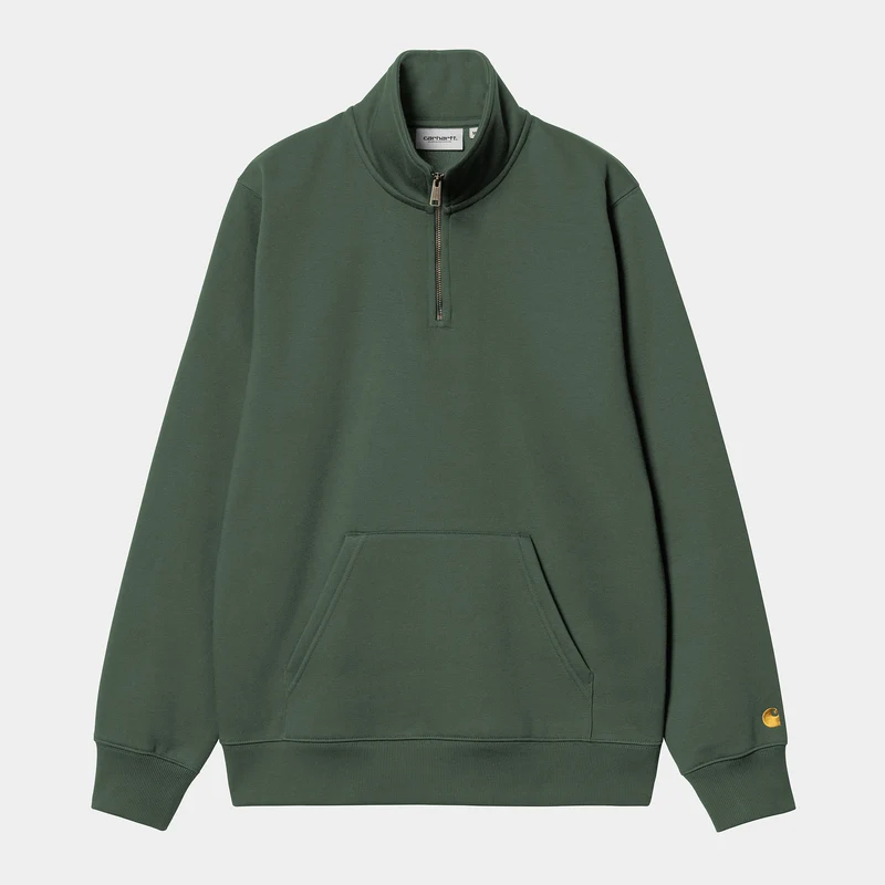Carhartt WIP Heren Chase Neck Zip Sweat Top - Sycamore Green