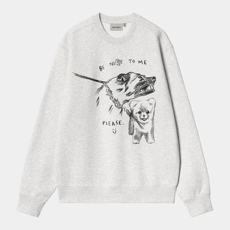 Carhartt WIP Pepe Be Nice Sweat Top voor heren - Ash Heather