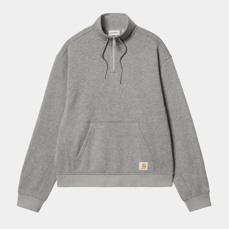 Carhartt WIP Heren Luther Half Zip Sweat Top - Misty Grey Heather
