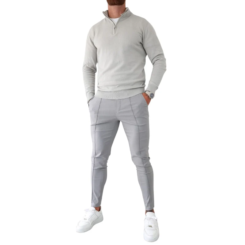 Heren Trui Casual Met Halve Rits Moderne Pasvorm