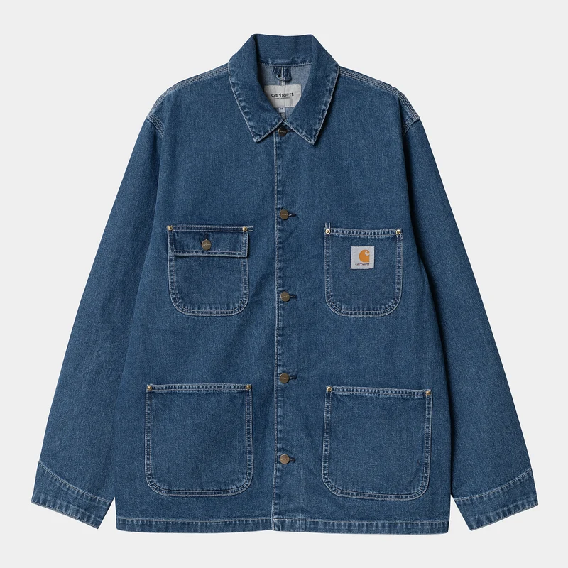 Carhartt WIP Heren OG Chore Stone Wash-jas - Blauw