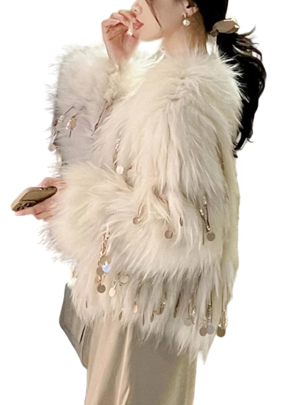 Dames Jas Winter Boheemse Stijl met Pailletten en Kwastjes