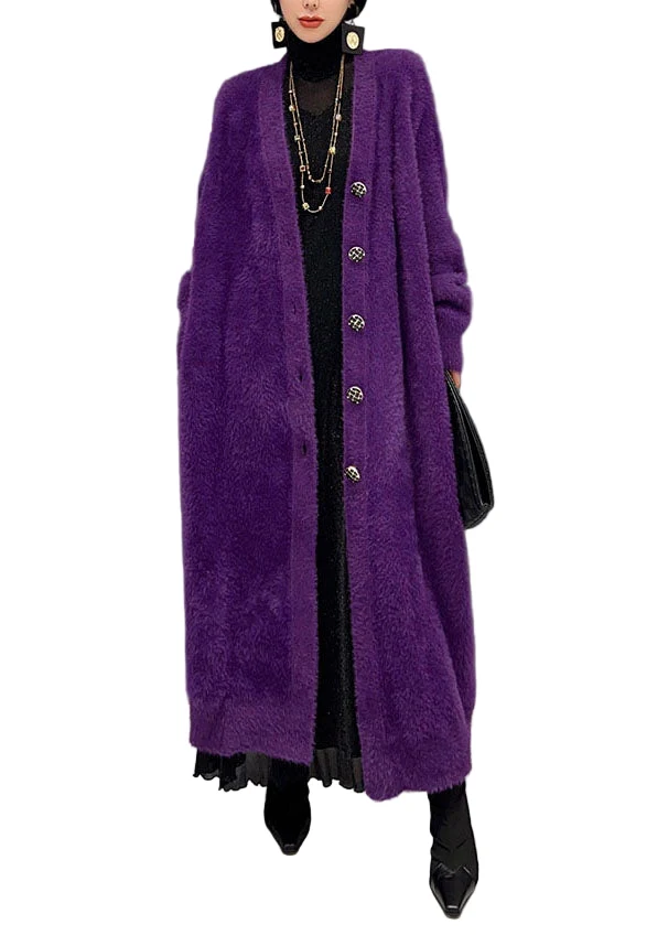 Dames Lang Jas Oversized met V-hals voor Casual en Chique Gelegenheden