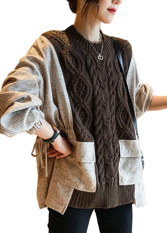Dames Trui Gebreid met Patchwork Design