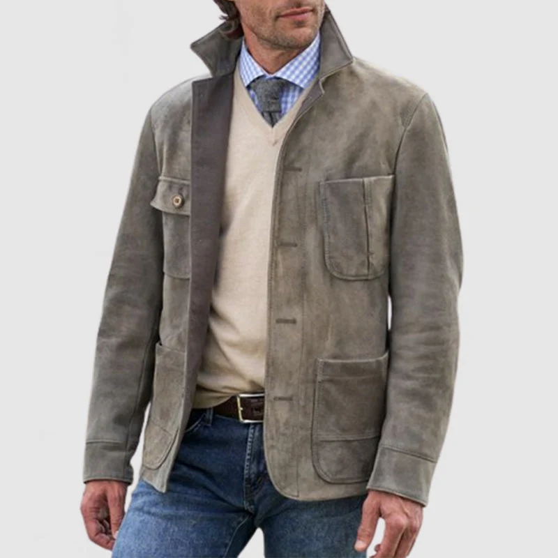 Heren Jas Retro Casual Omkeerbaar voor Diverse Gelegenheden