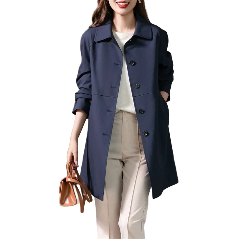 Dames Trenchcoat Lange Klassiek Waterdicht