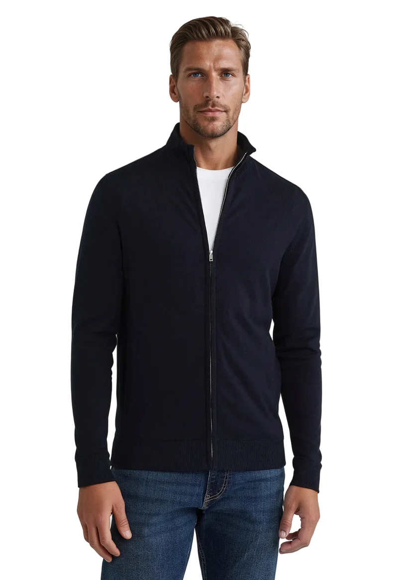 Heren Sweatshirt met Volledige Rits en Moderne Stijl