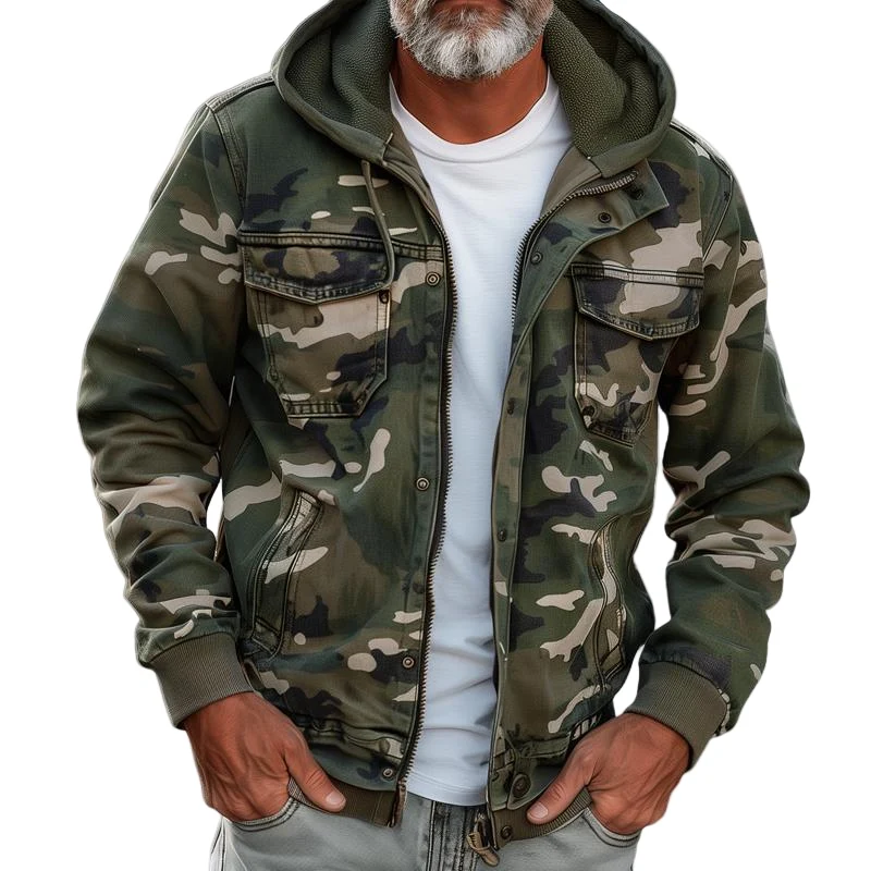 Heren Cargojack Camouflage met Capuchon