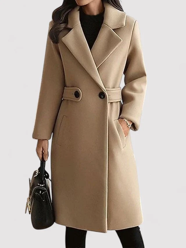 Dames Winterjas Met Smalle Riem