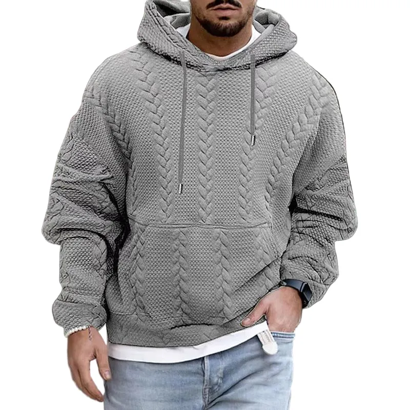 Heren Hoodie Casual Met Kangoeroezak En Moderne Print