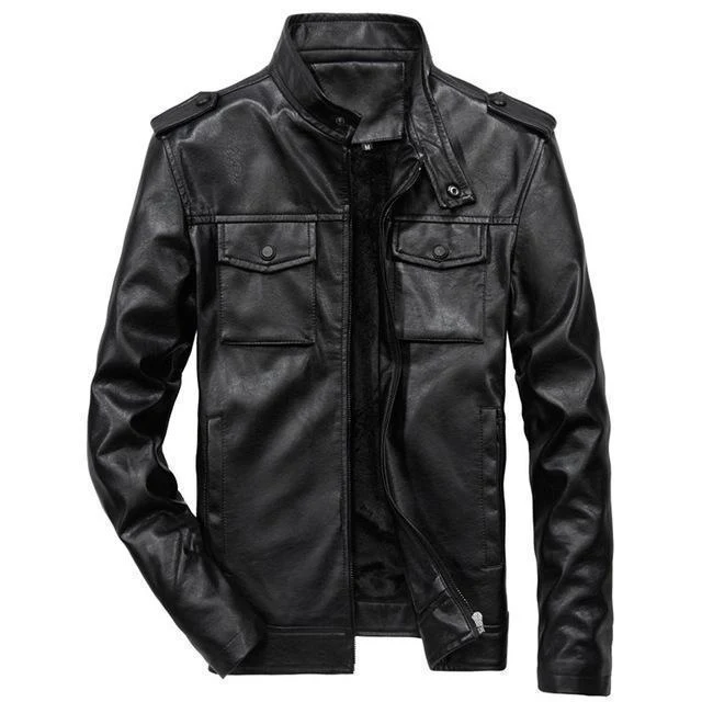 Heren Casual Outdoor Jacket met Staande Kraag en Meerdere Zakjes