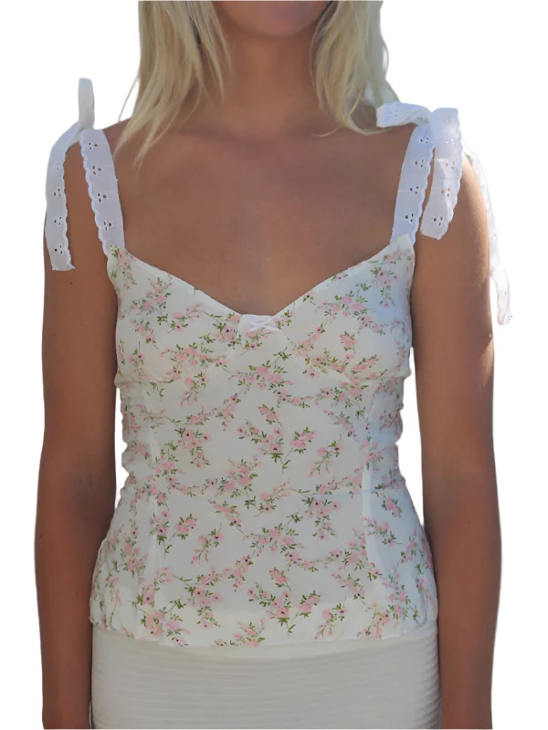 Dames Cami Top V-Hals Bohemian Print