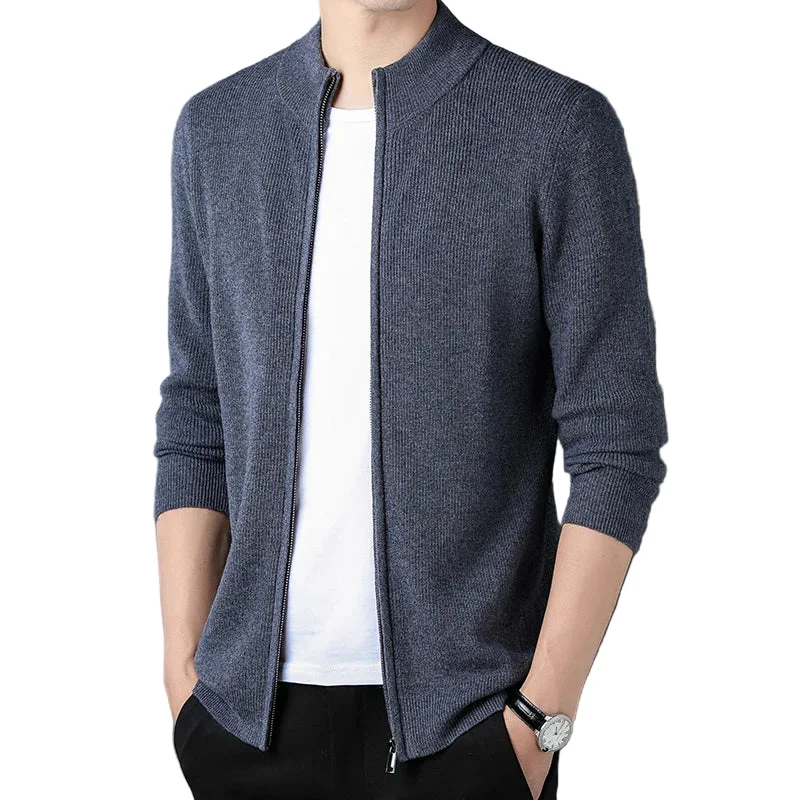 Heren Zip-Cardigan Met Stijlvolle Ståkrage