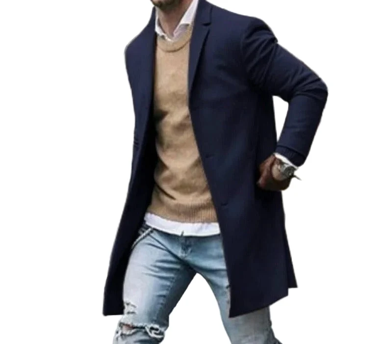 Heren Slim Fit Jacke Wol Winddicht
