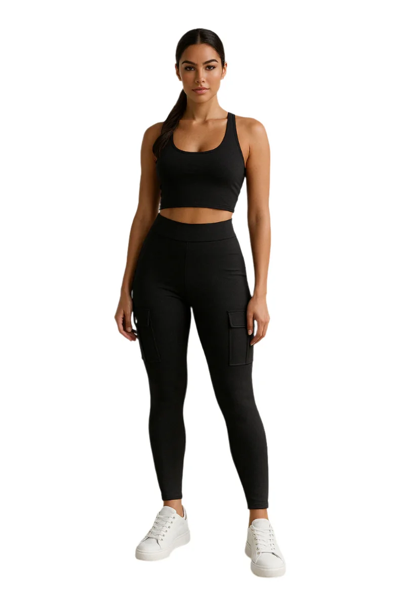 Dames Cargo Broek Hoge Taille Casual Slim Fit