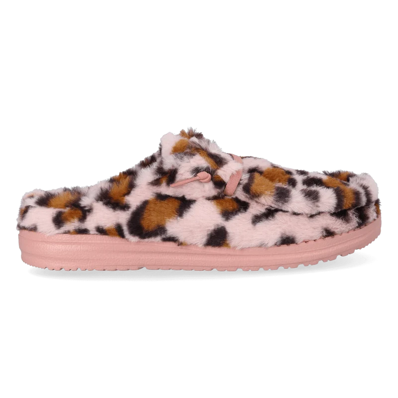 Wendy Slipper Leo Fur Dames Pantoffels Pink/Multi