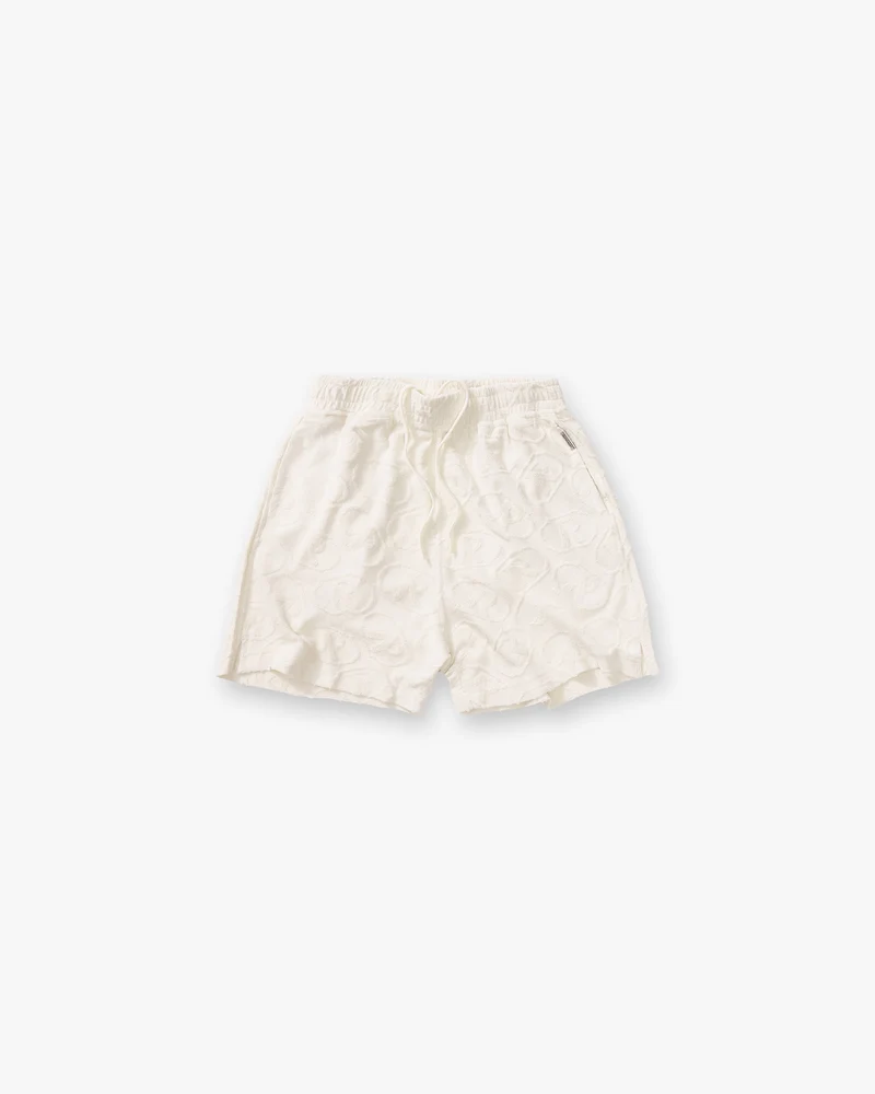 All Over Print Towel Short - Aged White