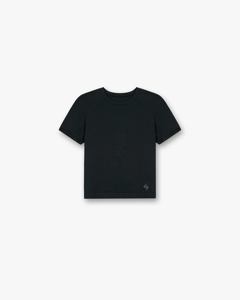 247 Ease Seamless Perforated T-Shirt - Black