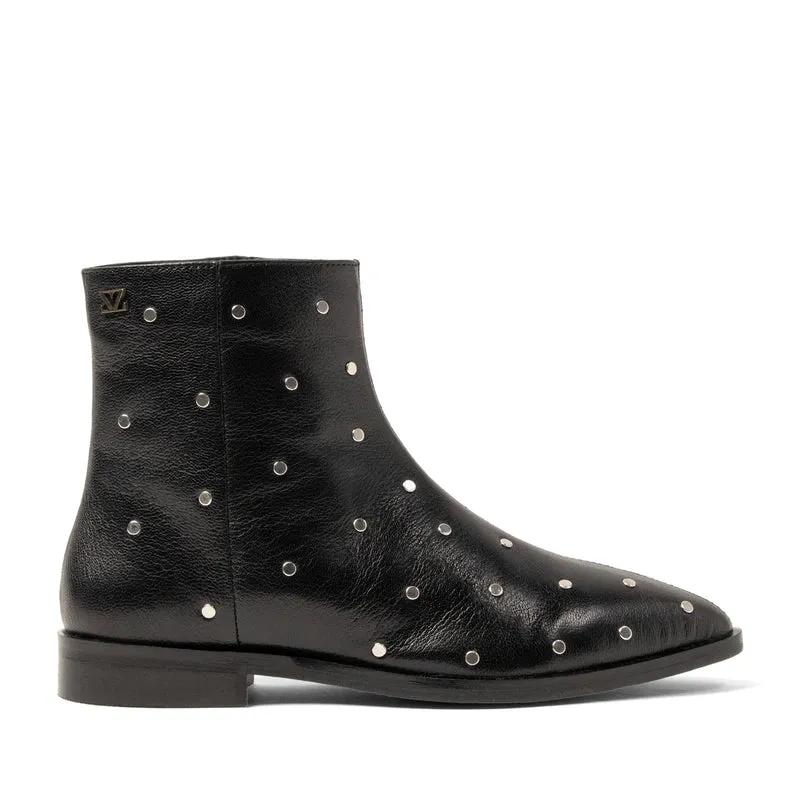 Dana Dames Enkellaarsjes Leer Black