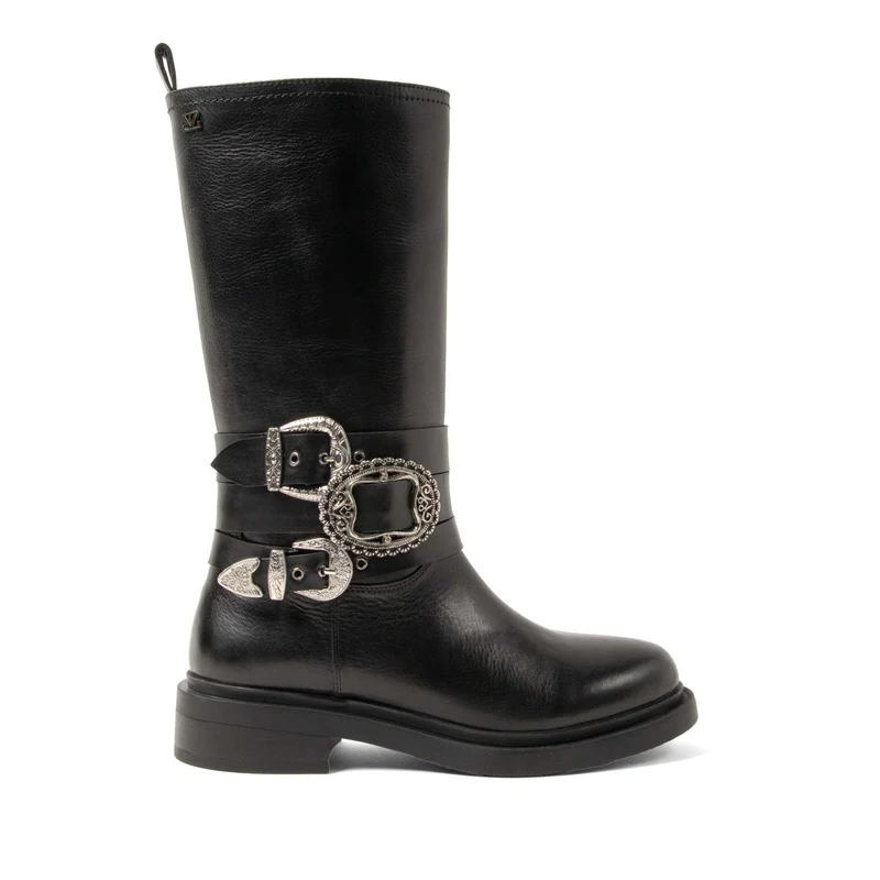 Clover Dames Laarzen Leer Black
